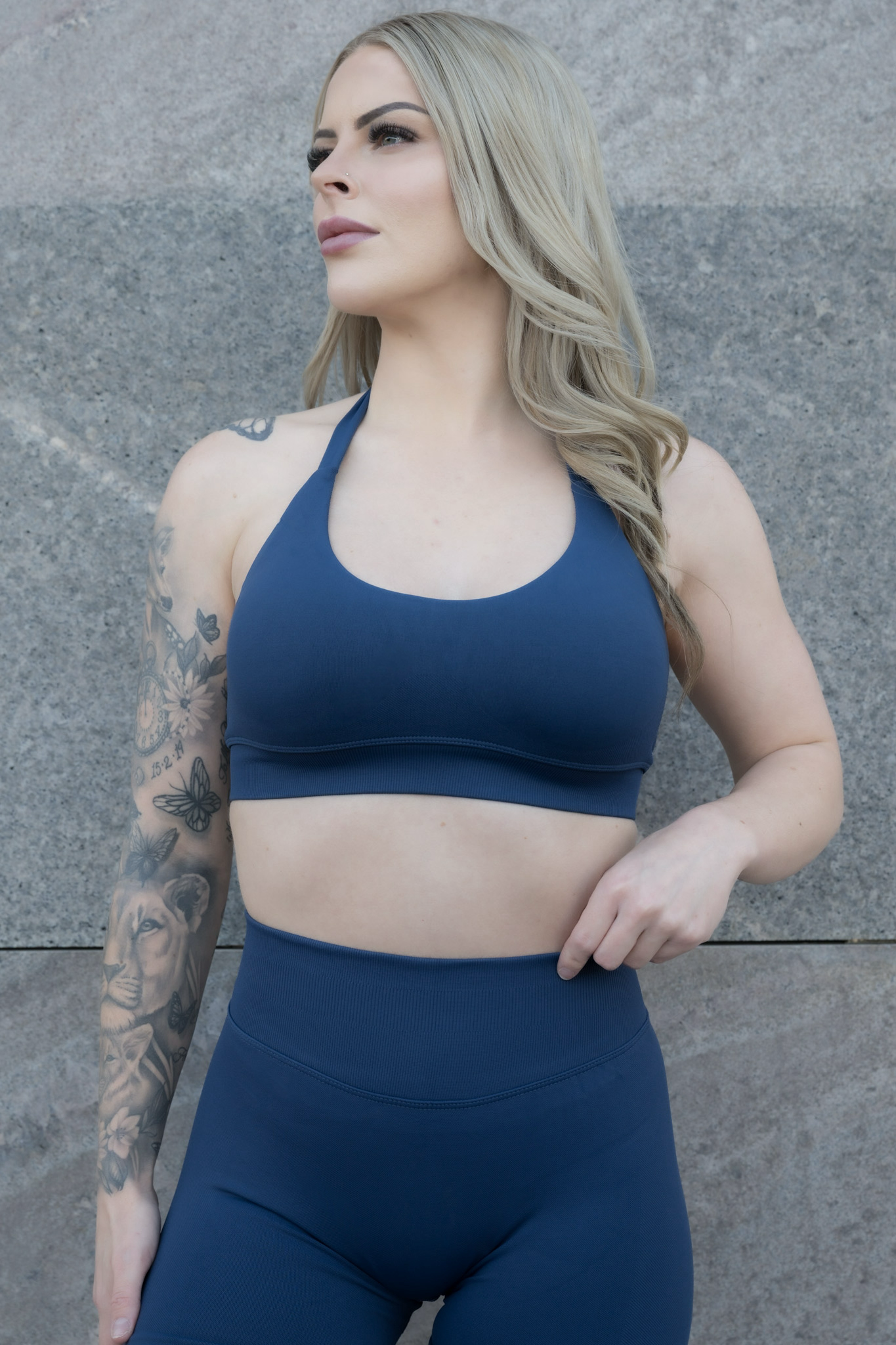 LUNA CROP - STEEL BLUE