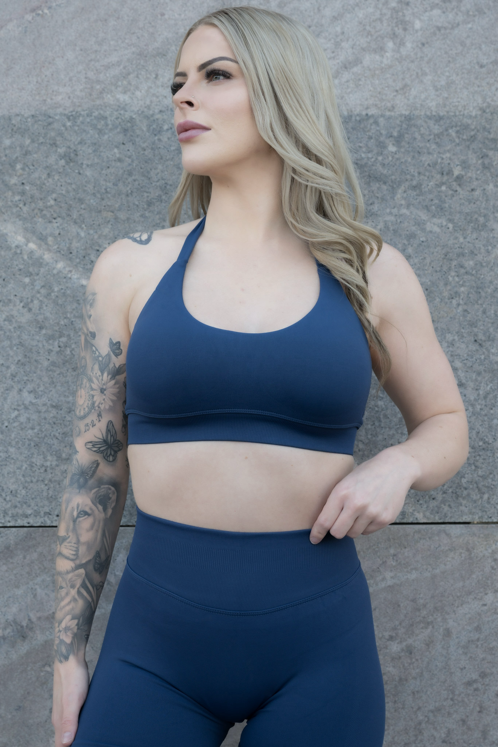 LUNA CROP - STEEL BLUE