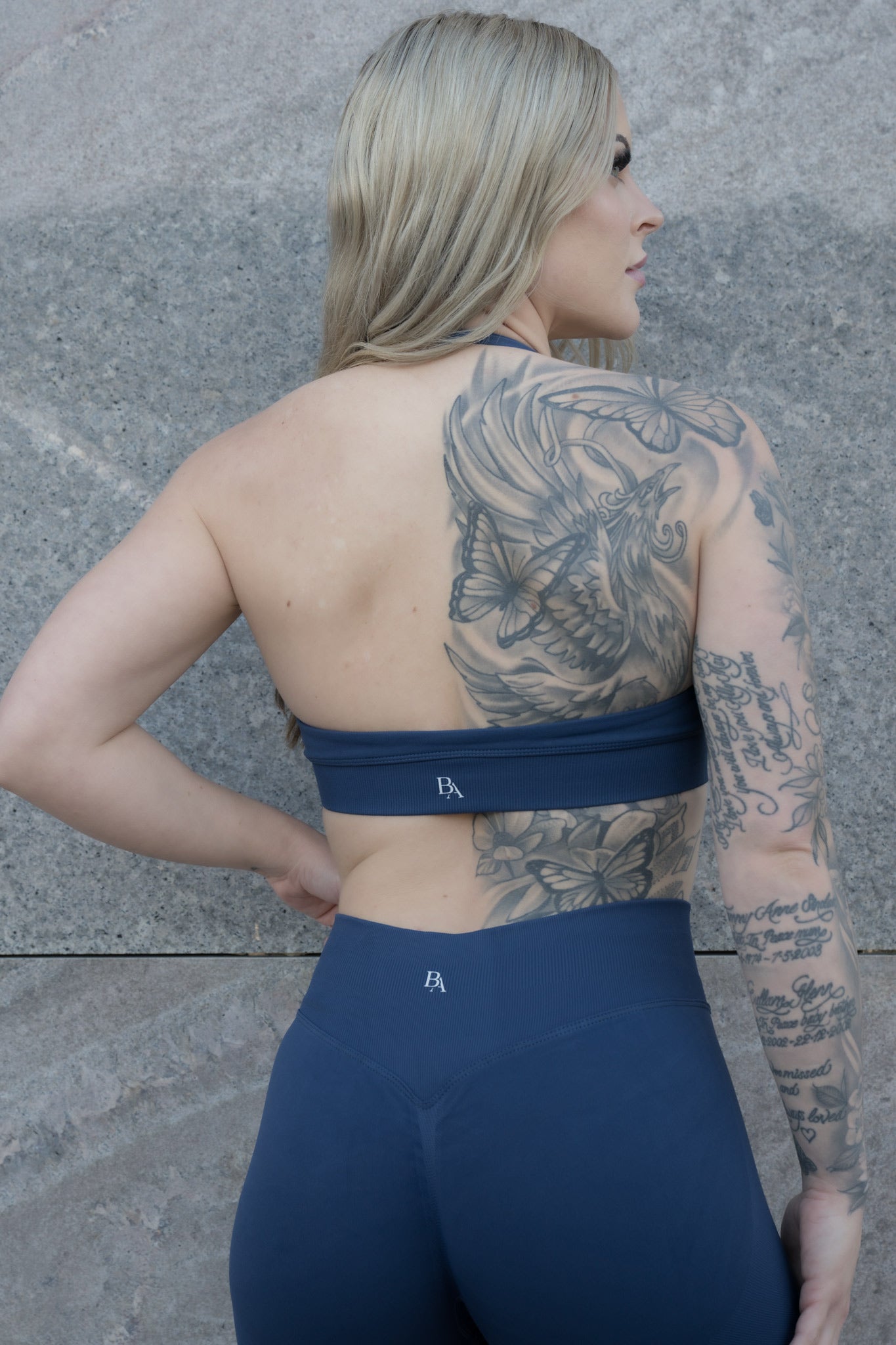 LUNA CROP - STEEL BLUE