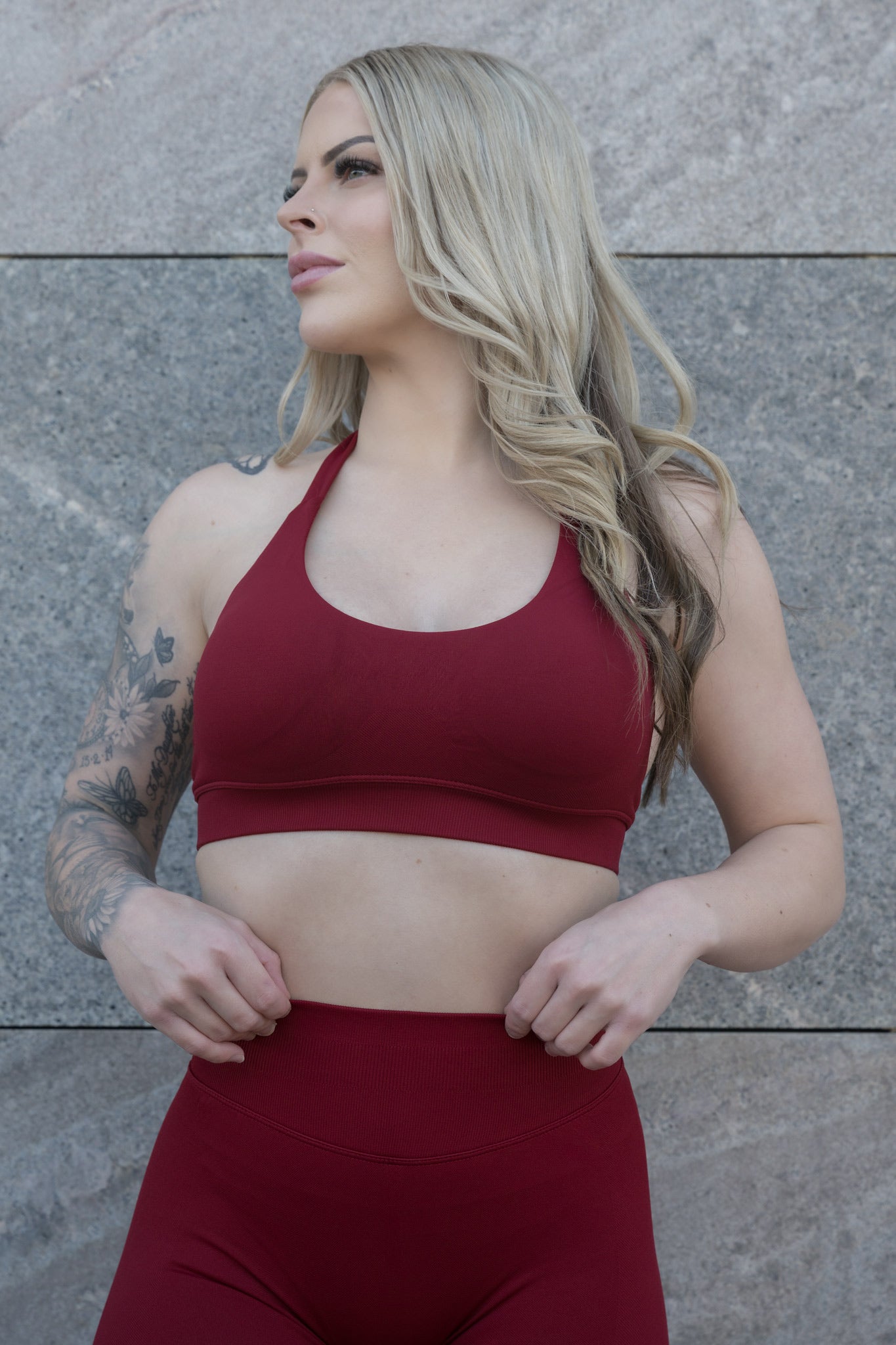 LUNA CROP - CHERRY RED